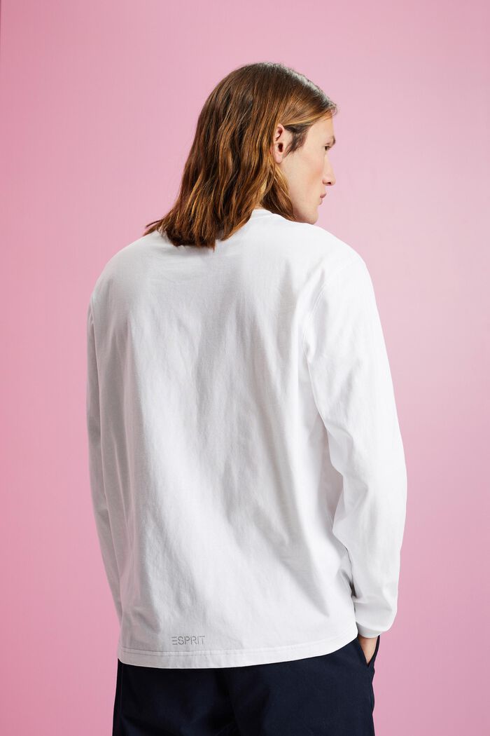 Long-sleeved top with dolphin print, WHITE, detail image number 3