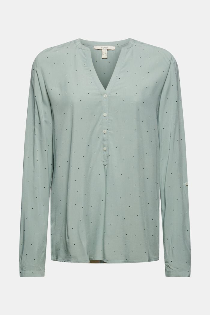Henley blouse made of LENZING™ ECOVERO™, DUSTY GREEN, detail image number 5