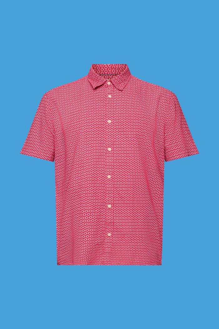 Printed linen blend shirt, DARK PINK, detail image number 5
