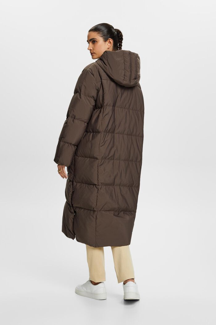 Hooded Puffer Coat, DARK BROWN, detail image number 3