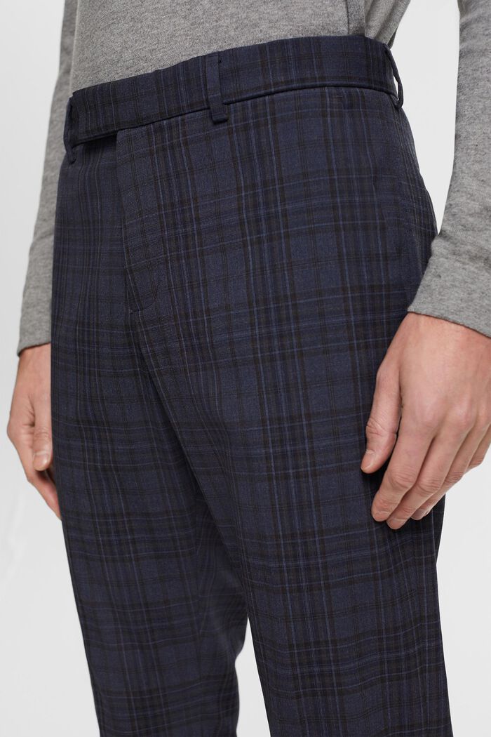 Checkered trousers, DARK BLUE, detail image number 4