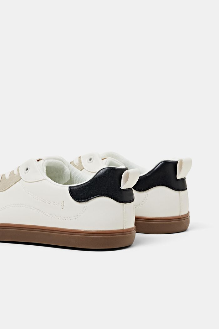 Faux Leather Sneakers, OFF WHITE, detail image number 4