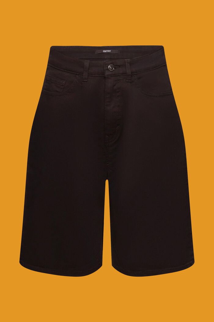 Stretch Cotton Bermuda Shorts, BLACK, detail image number 6