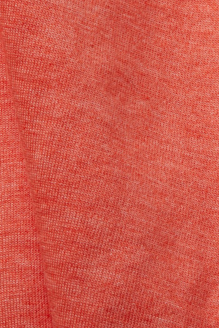 CURVY t-shirt with floral piping, TENCEL™, ORANGE RED, detail image number 1