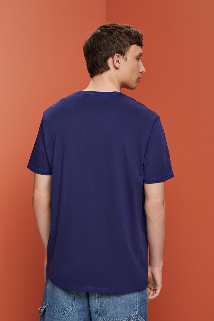 Jersey t-shirt with contrasting seams, DARK BLUE, detail image number 3