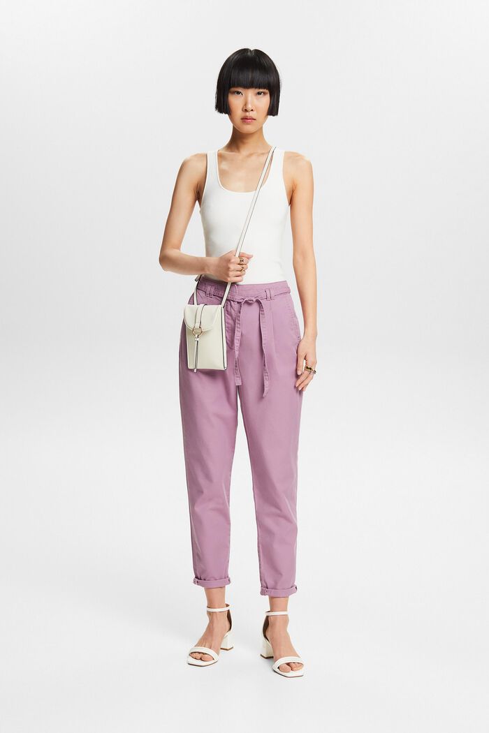 Belted Chino Pants, MAUVE, detail image number 1