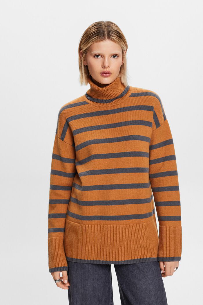 Turtleneck Sweater, CARAMEL, detail image number 2