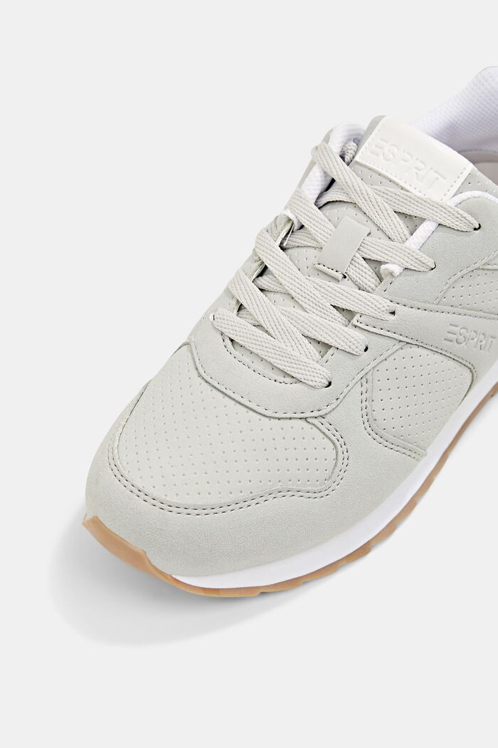 Mixed material trainers in faux leather, LIGHT GREY, detail image number 3