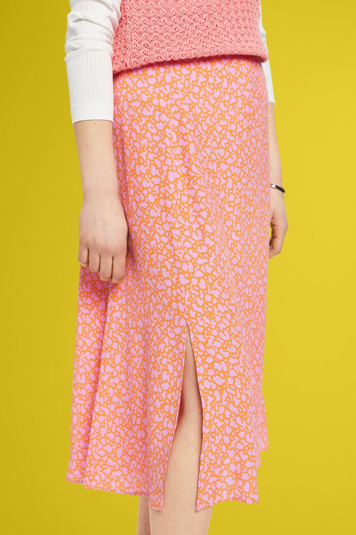 Midi skirt with all-over floral pattern, LILAC, detail image number 2