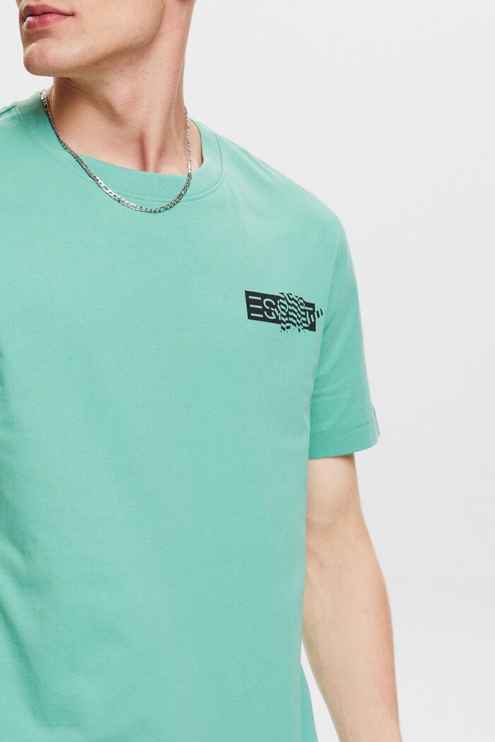 Graphic Cotton Jersey T-Shirt, DUSTY GREEN, detail image number 4