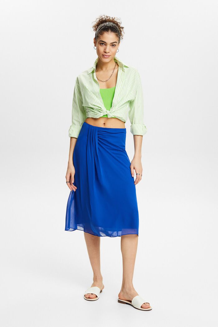 Chiffon Midi Skirt, BRIGHT BLUE, detail image number 1
