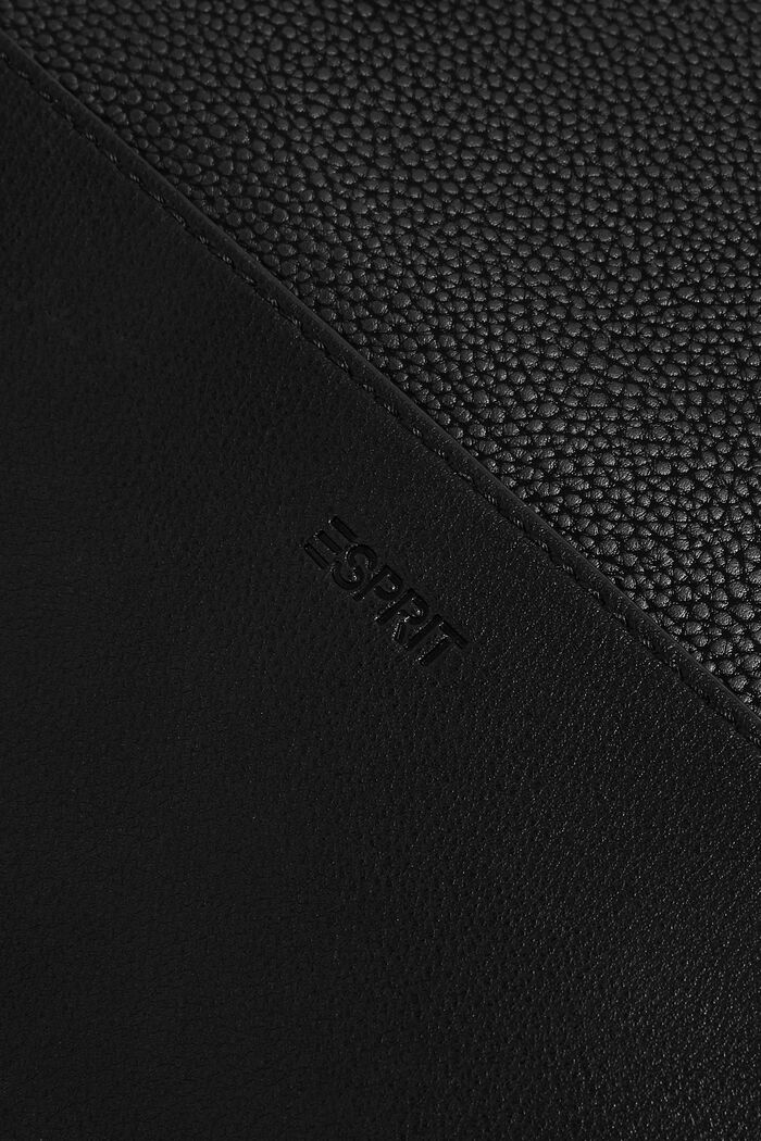 Faux leather shopper, BLACK, detail image number 1