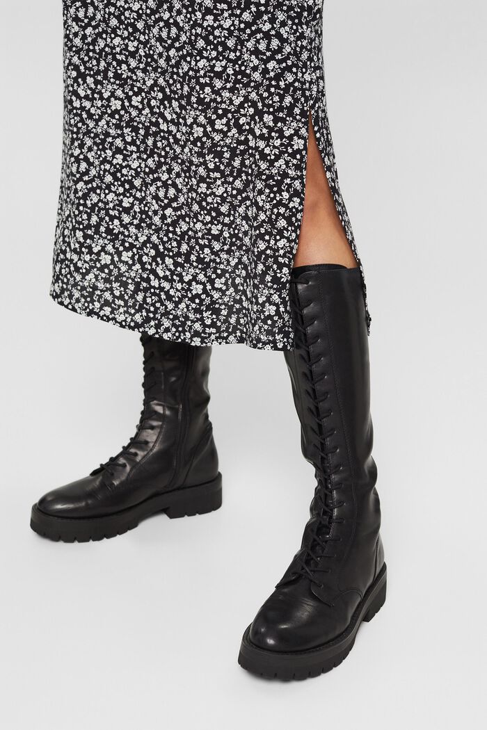 Patterned midi skirt, LENZING™ ECOVERO™, BLACK, detail image number 2