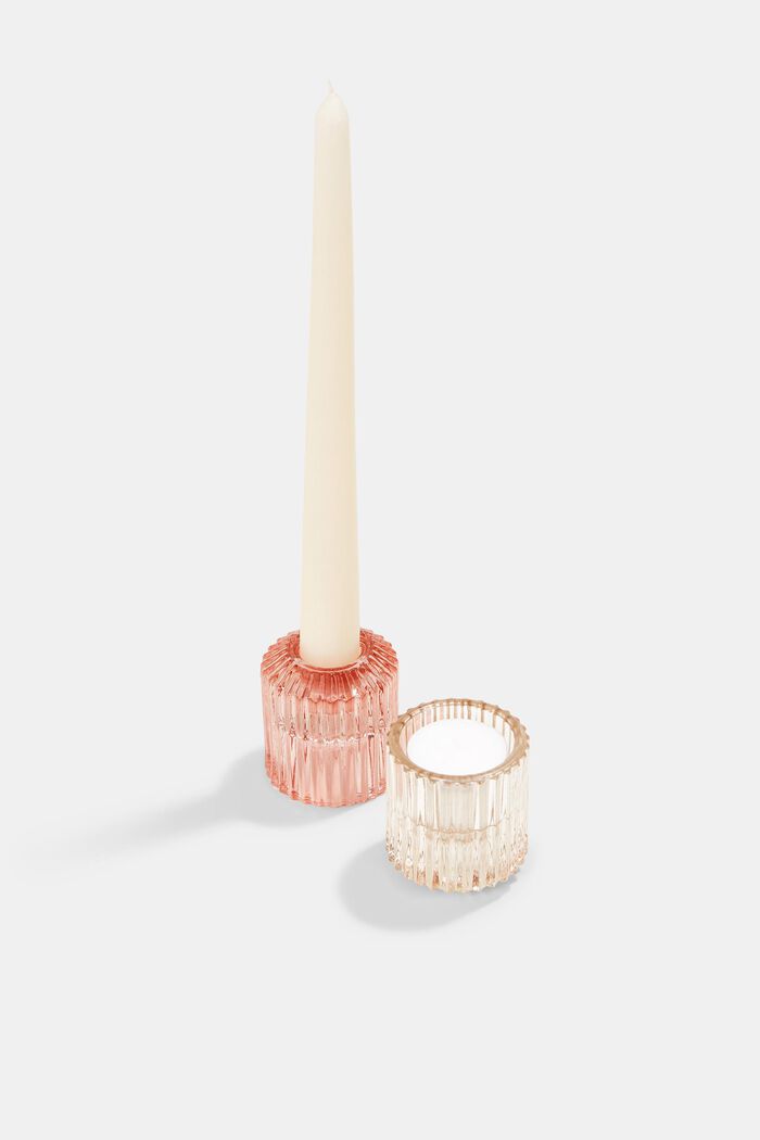 Set of two candle holders with double function
