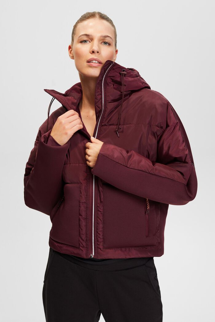 Hybrid puffer jacket, BORDEAUX RED, detail image number 0