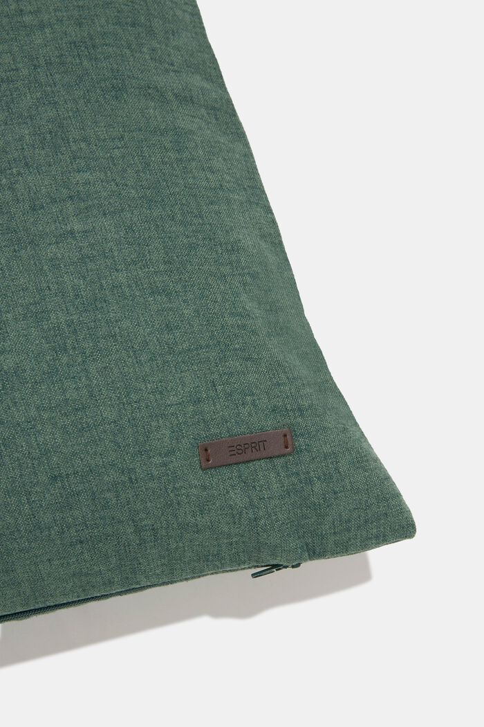 Material mix cushion cover with micro-velvet, DARK GREEN, detail image number 1