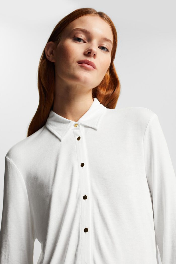 Buttoned long-sleeved top, LENZING™ ECOVERO™, OFF WHITE, detail image number 2