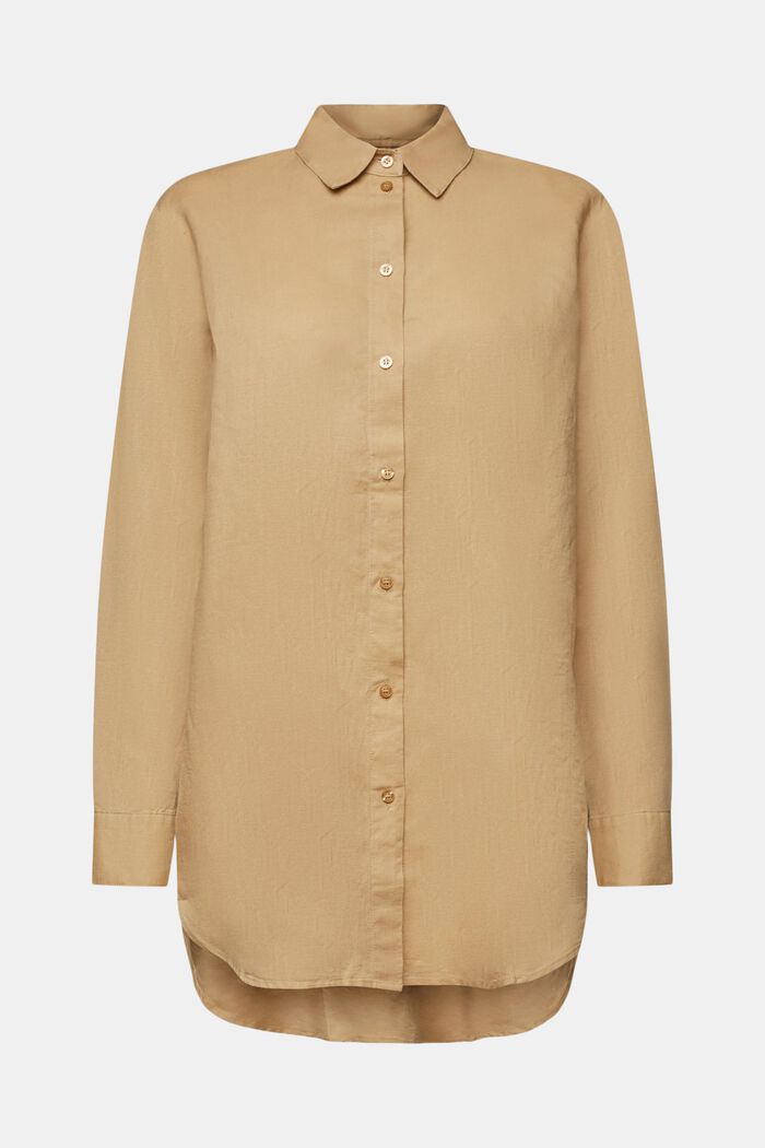 Linen-Cotton Shirt, BEIGE, detail image number 6