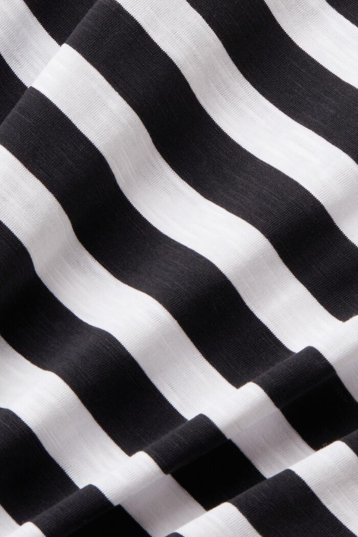 Striped v-neck cotton t-shirt, WHITE, detail image number 5