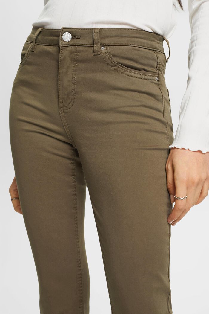Mid-rise cropped leg stretch trousers, KHAKI GREEN, detail image number 2