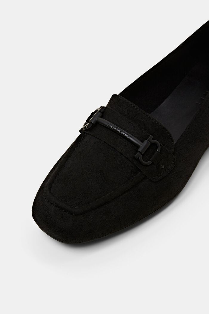 Faux Suede Loafers, BLACK, detail image number 3