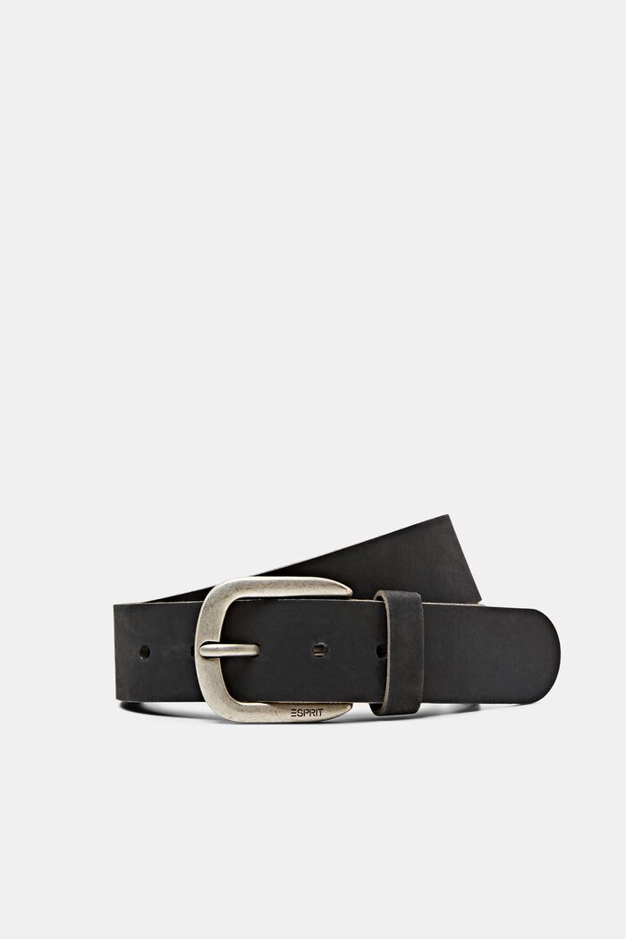 Leather belt, BLACK, detail image number 0