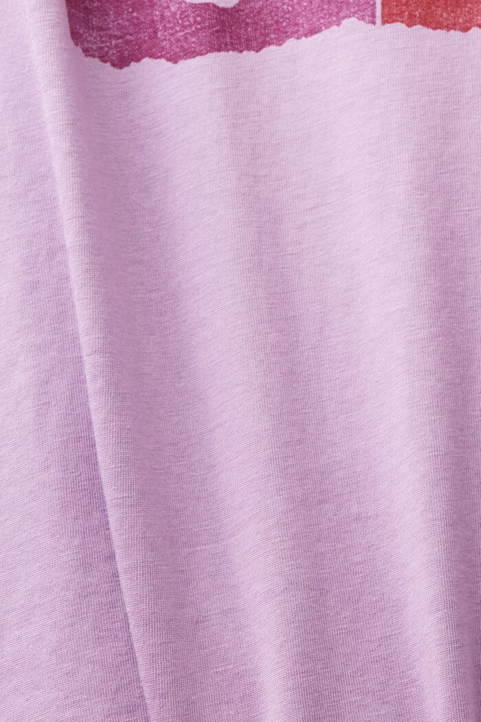 Long-sleeved top with chest print, LILAC, detail image number 4