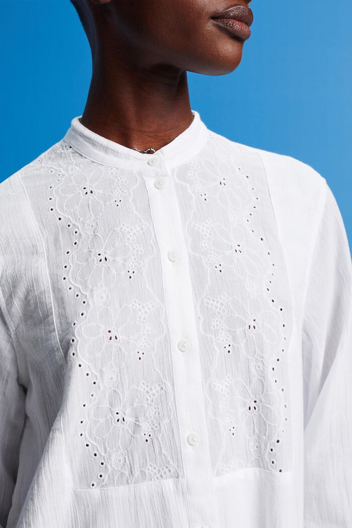 Embroidered shirt dress, WHITE, detail image number 2