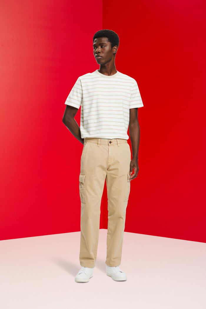 Red Pocket Detail Cargo Trousers