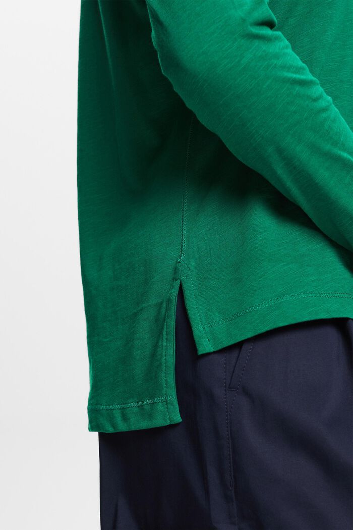 Jersey long sleeve top, 100% cotton, DARK GREEN, detail image number 2