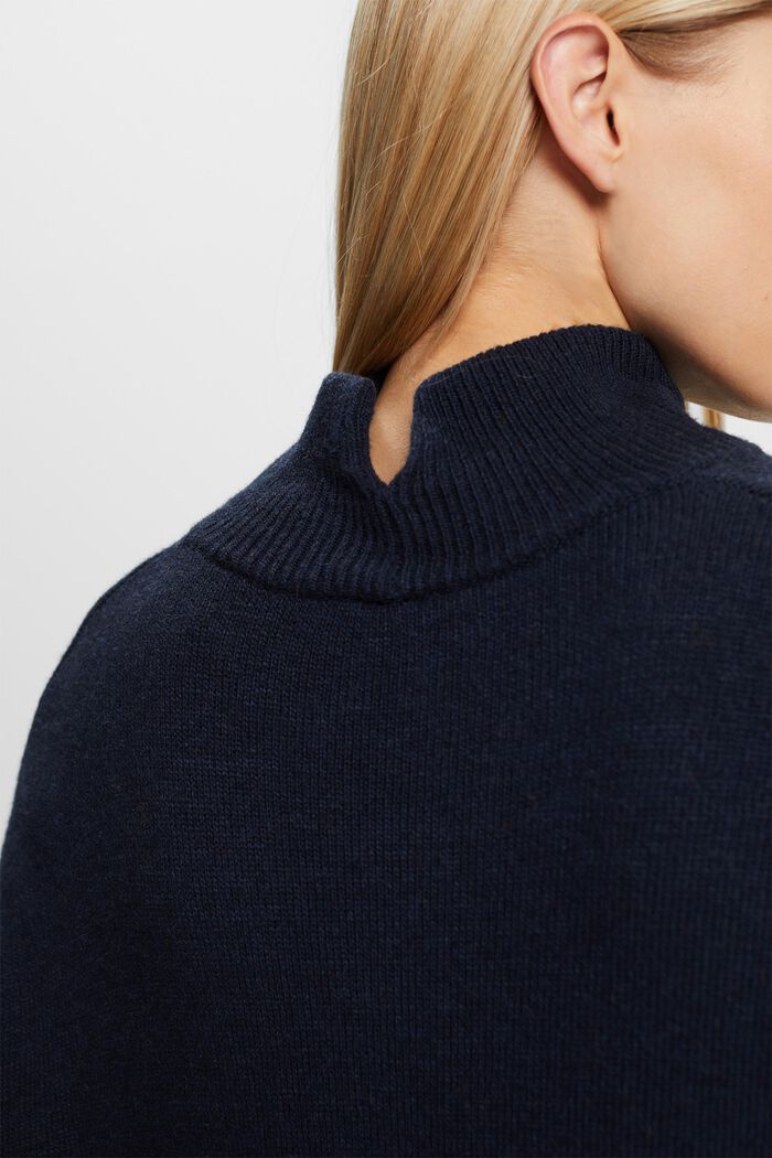 Wool-Blend Mockneck Sweater, NAVY, detail image number 1