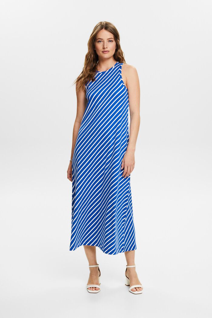 Sleeveless Striped Maxi Dress, BRIGHT BLUE, detail image number 4