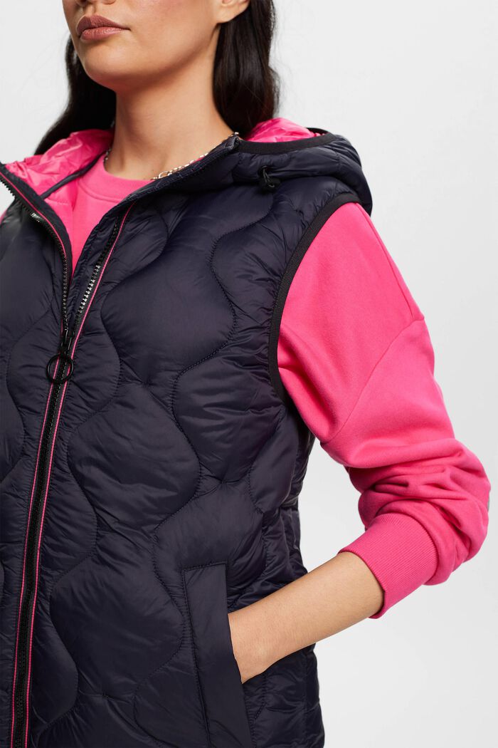Quilted longline gilet, NAVY, detail image number 2