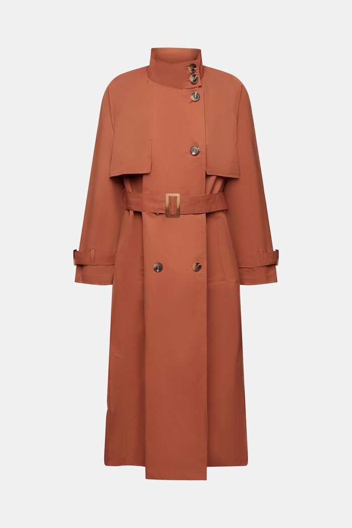 Trench coat with belt, RUST BROWN, detail image number 6