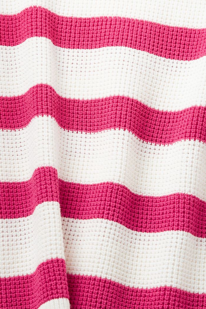 Striped knit jumper with cropped sleeves, OFF WHITE, detail image number 5