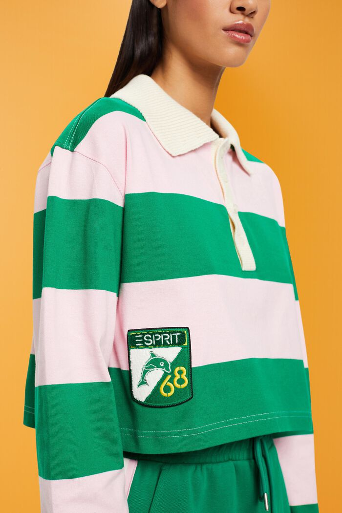 Striped rugby polo, PINK, detail image number 2