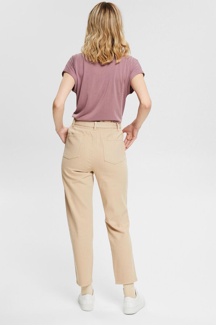 Containing hemp: trousers with a tie-around belt, SAND, detail image number 3