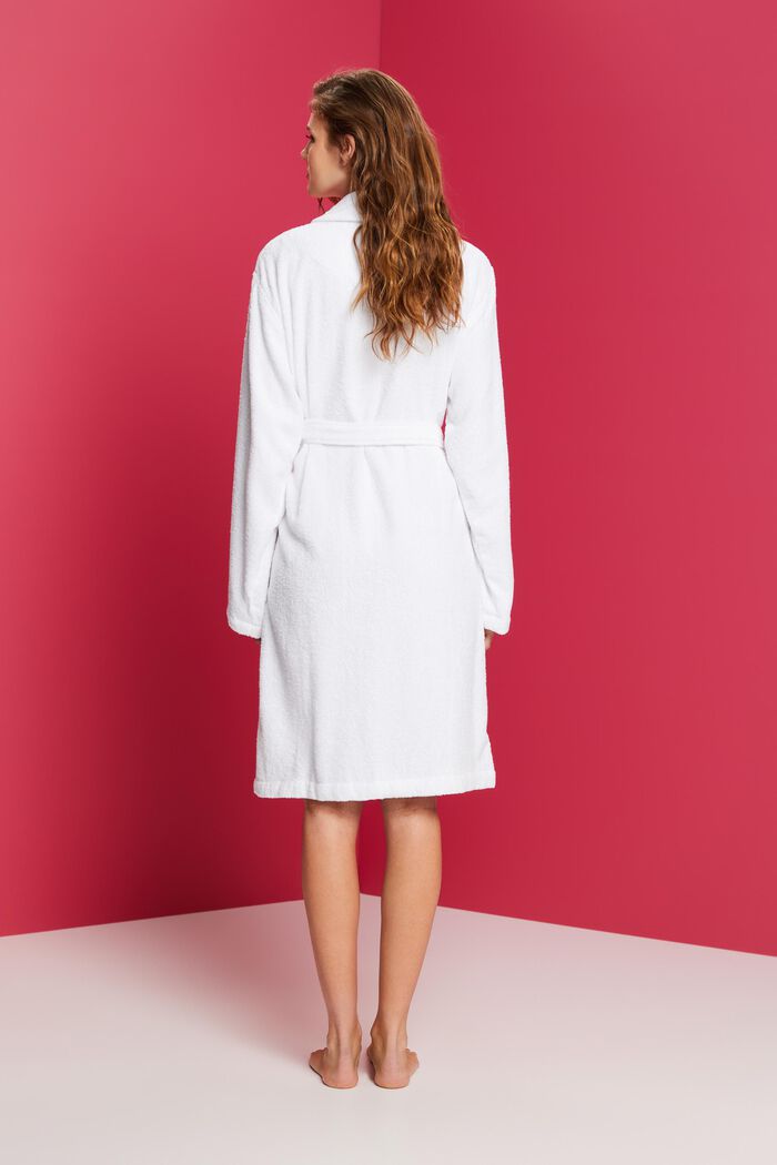 Unisex bathrobe, 100% cotton, WHITE, detail image number 3