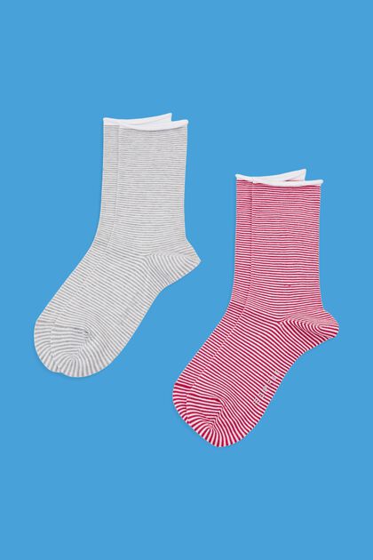 ESPRIT - 2-pack of striped socks, organic cotton at our online shop