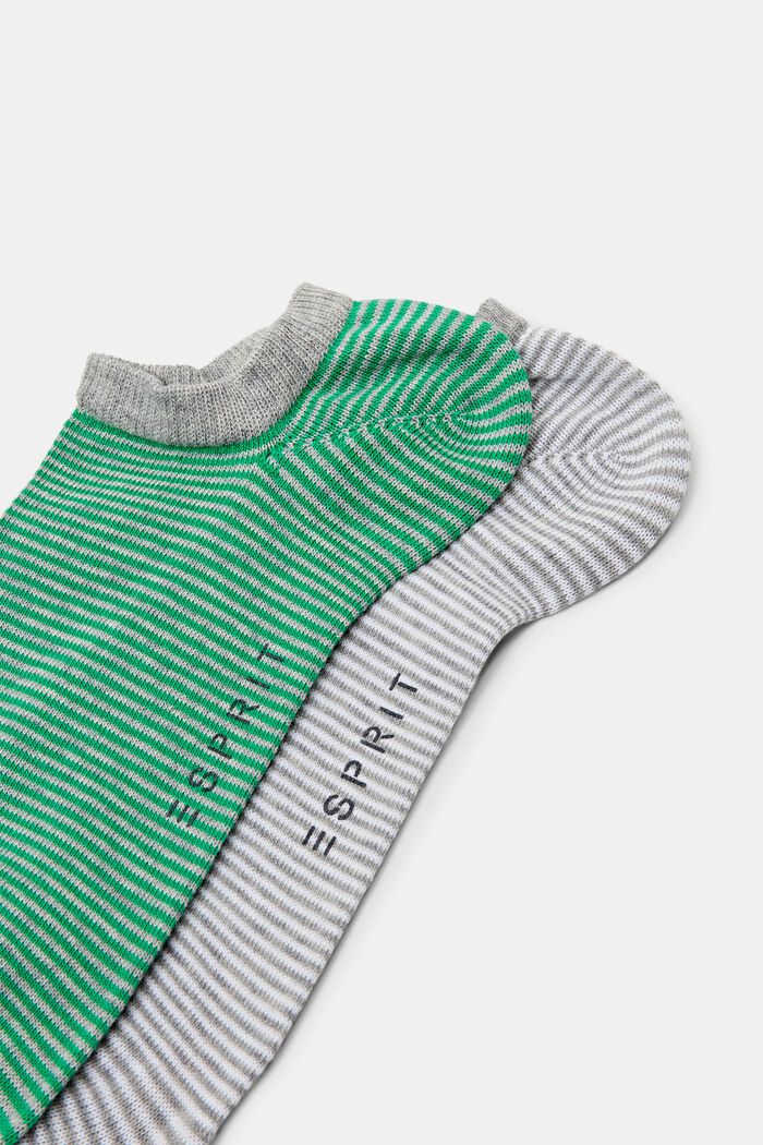2-Pack Striped Ankle Socks, GREEN/GREY, detail image number 2