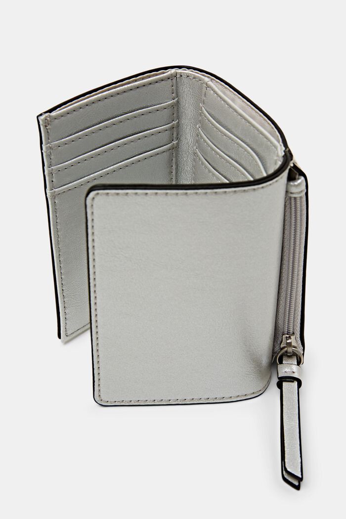 Glossy Fold-Over Wallet, SILVER, detail image number 3