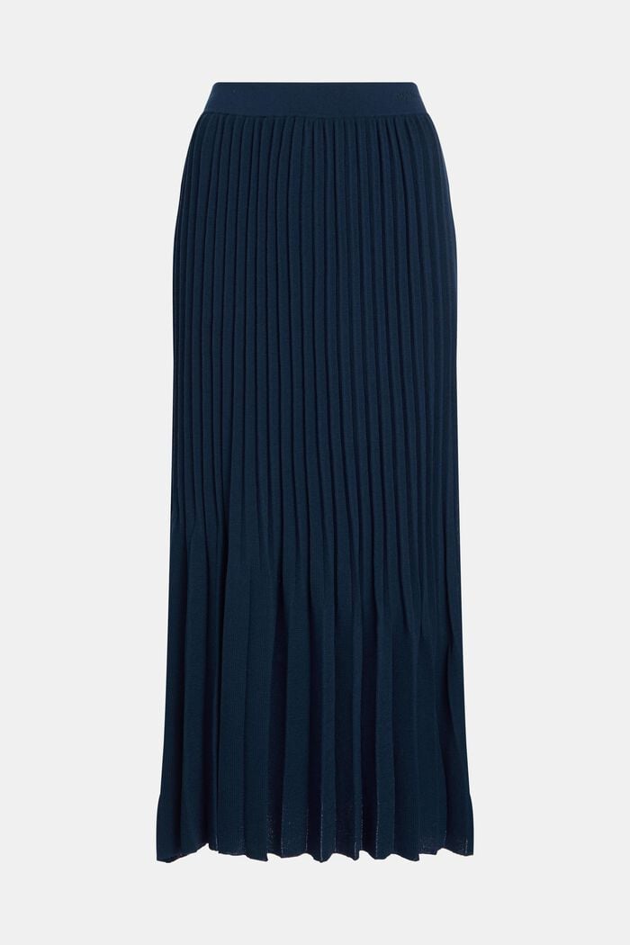 Pleated midi skirt, NAVY, detail image number 4