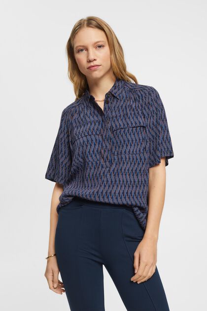 Crêpe blouse with all-over pattern