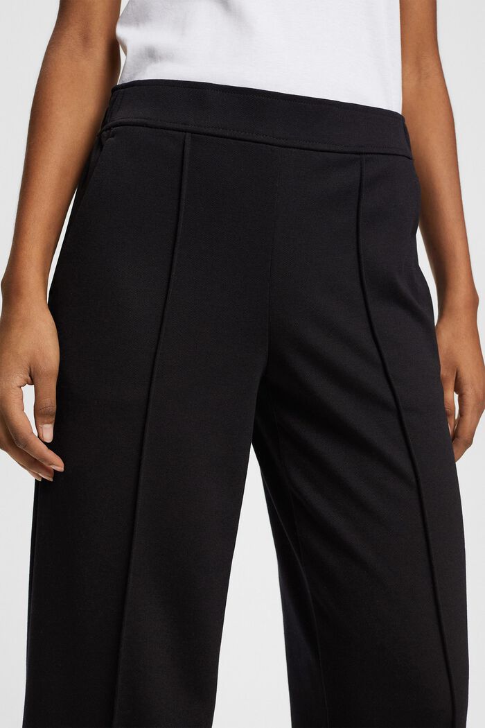 Wide-legged woven trousers, BLACK, detail image number 2