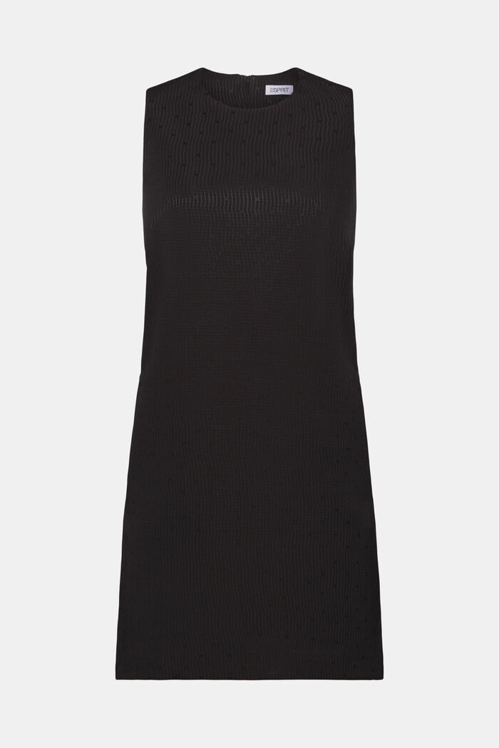 Sleeveless Jacquard Shift Dress, BLACK, detail image number 6