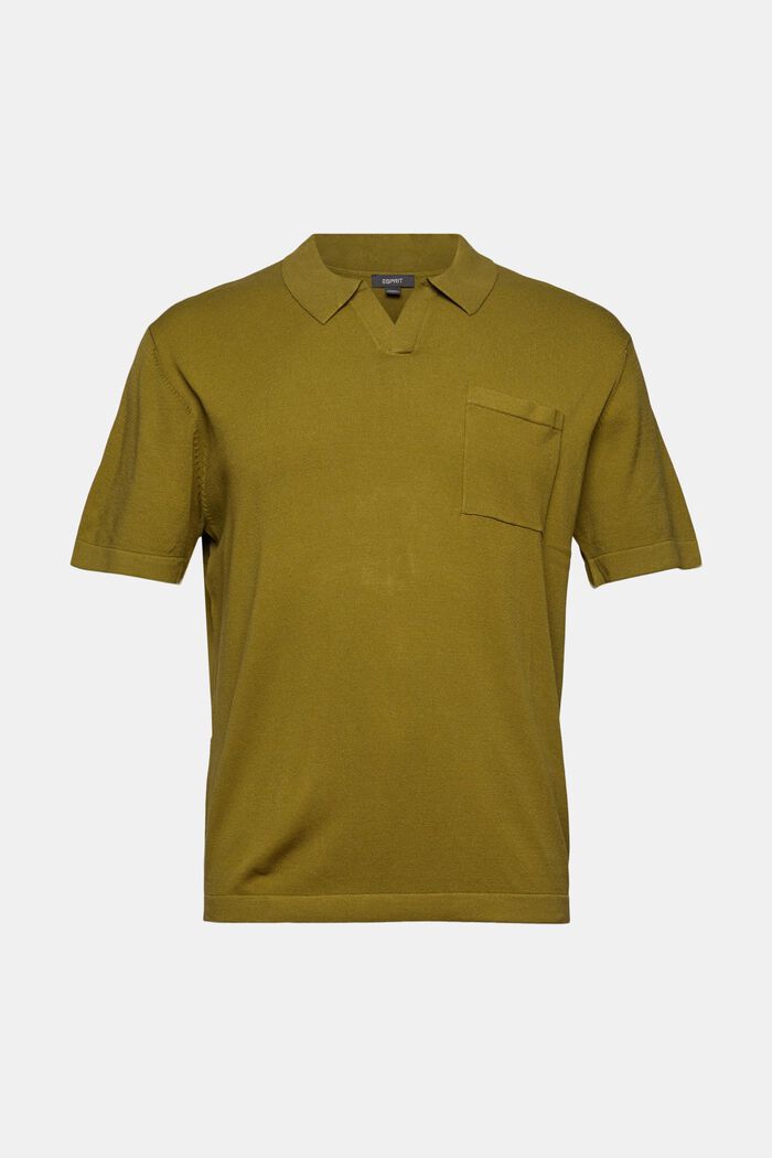 Fine knit polo shirt, LENZING™ ECOVERO™, OLIVE, detail image number 2