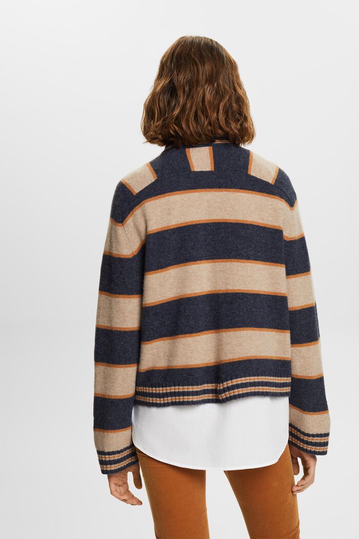 Striped Wool-Blend Jumper, NAVY, detail image number 3