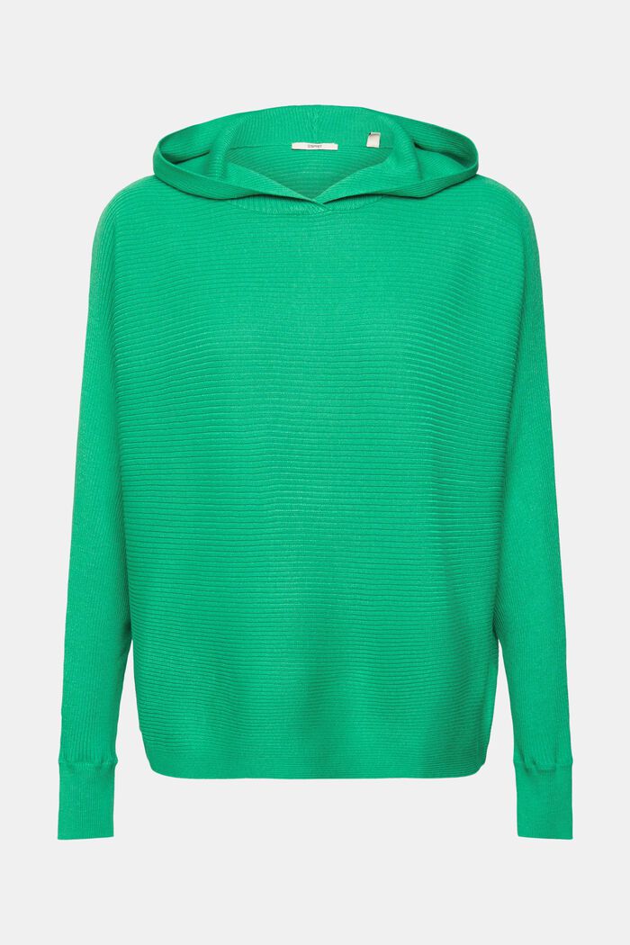 Ribbed hoody made of recycled fabric, LIGHT GREEN, detail image number 5