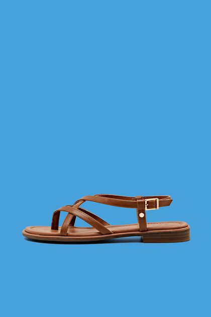 Faux leather toe post sandals