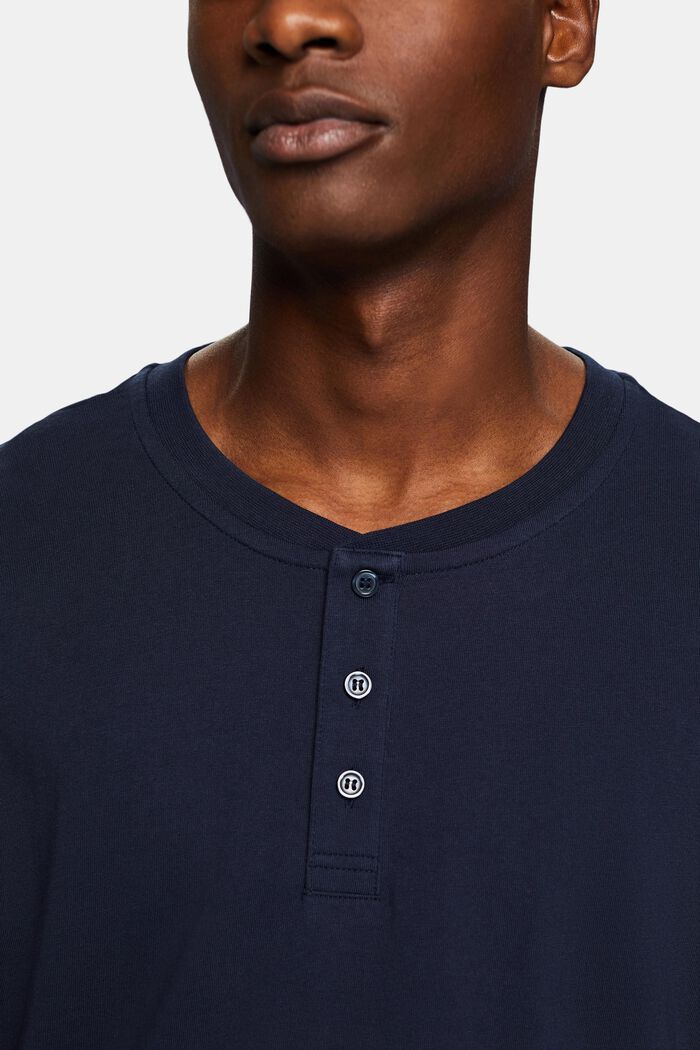 Jersey Henley Top, NAVY, detail image number 3